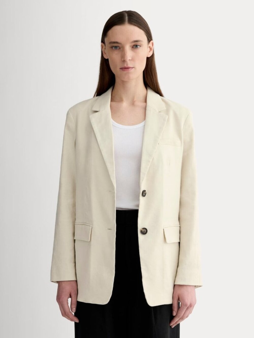 Everlane The Oversized Stretch Linen Blazer in Birch Size 6